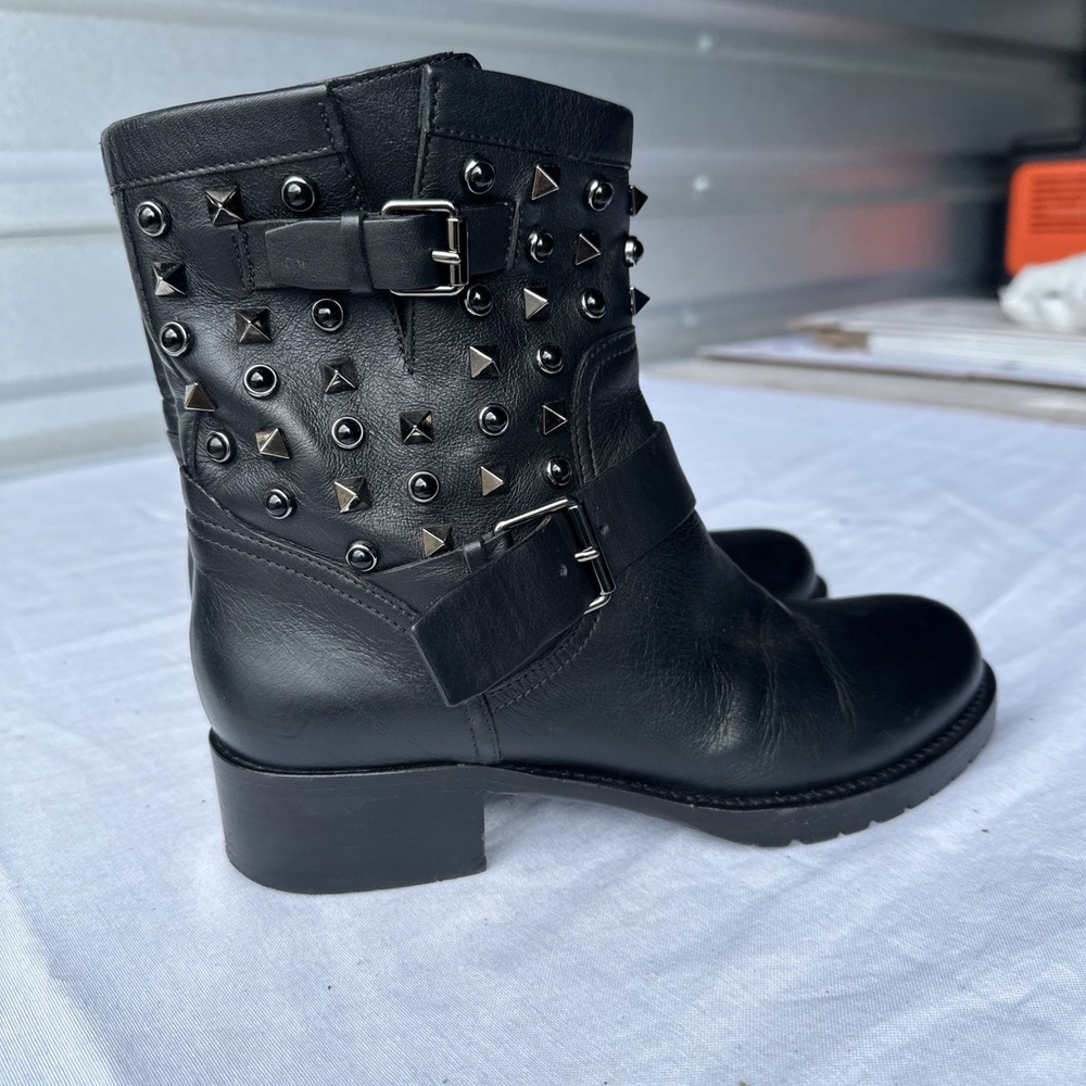 Women's Ladies Valentino Garavani Rockstud Black Leather Ankle Boots EU 36 1/2 - Picture 4 of 9